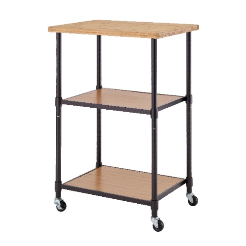 Photo of TRINITY BASICS Bamboo Top Kitchen Cart w/ Solid Shelf