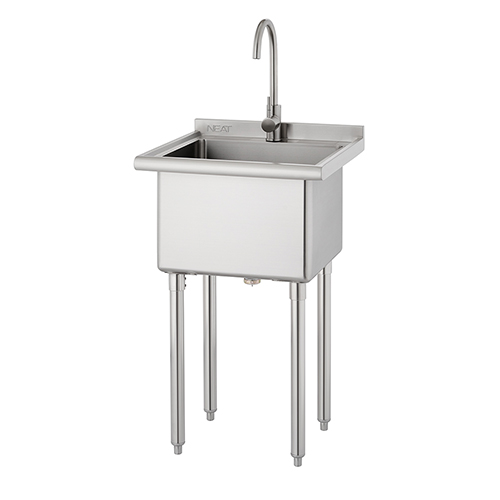TRINITY STAINLESS STEEL UTILITY SINK W/ PULL-OUT FAUCET