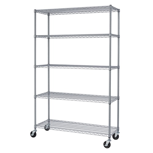 Photo of TRINITY 5-Tier Outdoor Wire Shelving Rack w/ Wheels