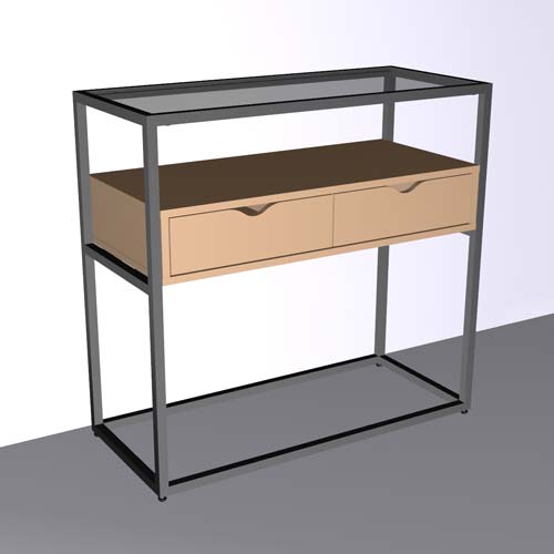 Photo of ADA 2 Drawer Console Table with Glass Top