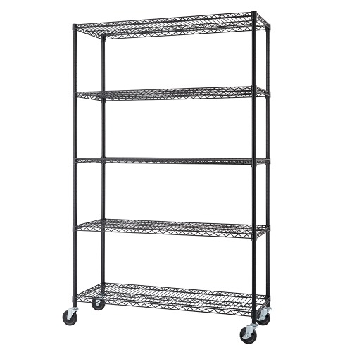 Photo of TRINITY 5-Tier NSF 48''x18''x72'' Outdoor Commercial Wire Shelving w/ Wheels