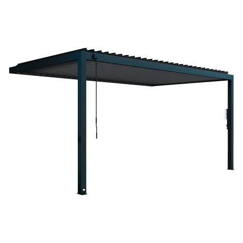 Photo of 2407107 16x10 EVANSTON STEEL WALL-MOUNTED LOUVERED PERGOLA