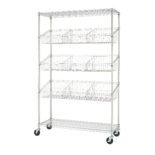 Photo of TRINITY 5-Tier NSF Wire Shelving w/ Baskets & Dividers