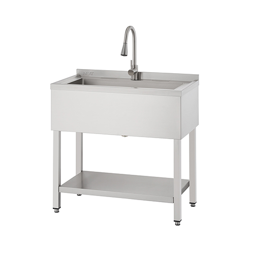 NEAT 36 in STAINLESS STEEL UTILITY SINK W/ PULL-OUT FAUCET