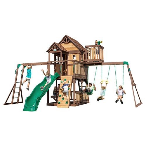 Photo of Skyfort II Wooden Swing Set with Vac Slide