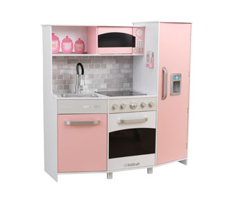 Photo of Large Play Kitchen, Pink & Espresso