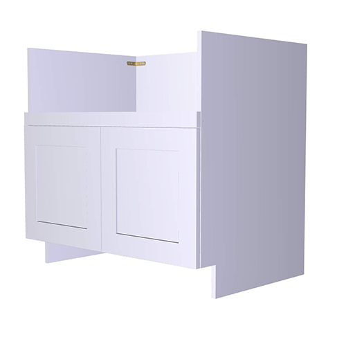 Photo of Frameless White Shaker Double door Farm Sink Base Cabinet