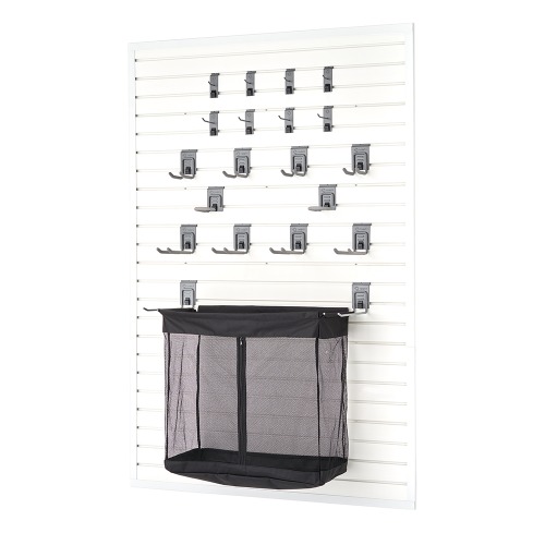 Photo of TRINITY 24 Sq Ft Modular Slatwall 19 Piece Accessory Sports Set