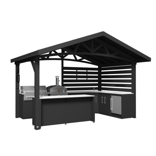 Langston Outdoor Kitchen with Built-In Grill & Pizza Oven