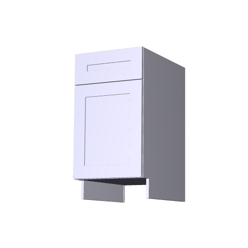Photo of Frameless White Shaker Single Door Base Cabinet 18W