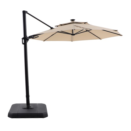 Photo of 11ft Tilt Cantilever LED Lighted Offset Patio Umbrella