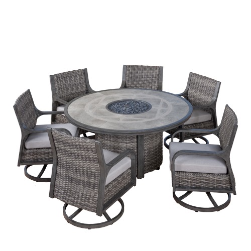 Photo of Andres 7-Piece Fire Dining Set
