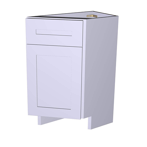 Photo of Frameless White Shaker Base End Angle Cabinet With Right Side Door