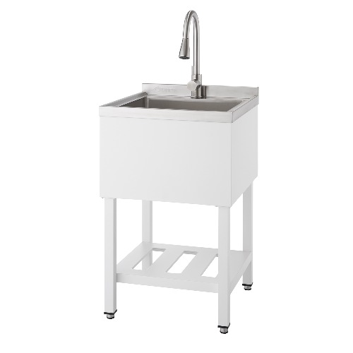 Photo of TRINITY Stainless Steel Utility Sink w/ Pull-Out Faucet