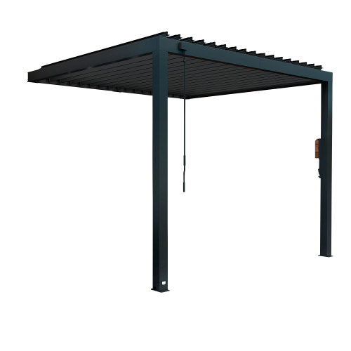 Photo of 10x10 EVANSTON STEEL WALL-MOUNTED LOUVERED PERGOLA