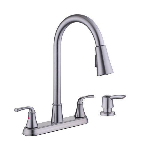 Photo of Sadira Two-Handle Pulldown Kitchen Faucet With Soap Dispenser