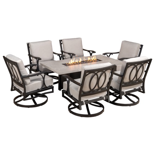 Photo of Abington (Recolor) 7pc Fire Deep Seating Set (no pillow)