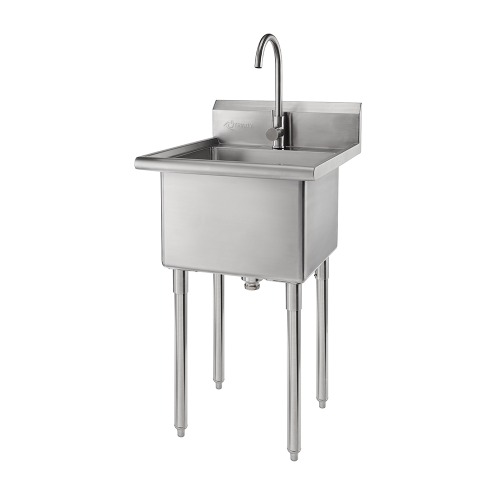 Photo of TRINITY STAINLESS STEEL UTILITY SINK W/ FAUCET