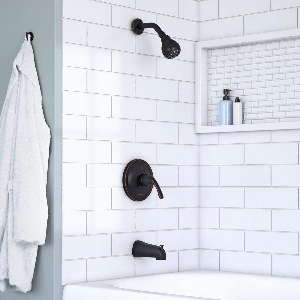Builders Single-Handle 1-Spray Tub and Shower Faucet in Bronze (Valve Included)