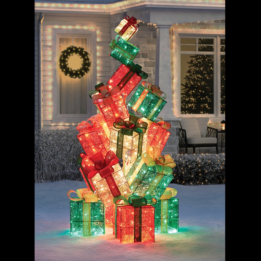 74in LED Twinkling Glittering Giftbox Tree