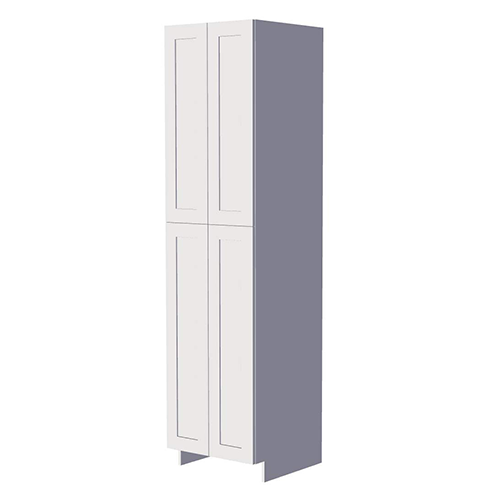 Frameless White Shaker Double Door Pantry Cabinet