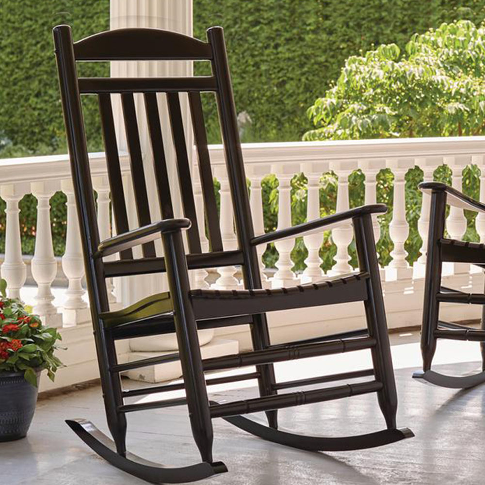 Black Wood Outdoor Rocking Chair