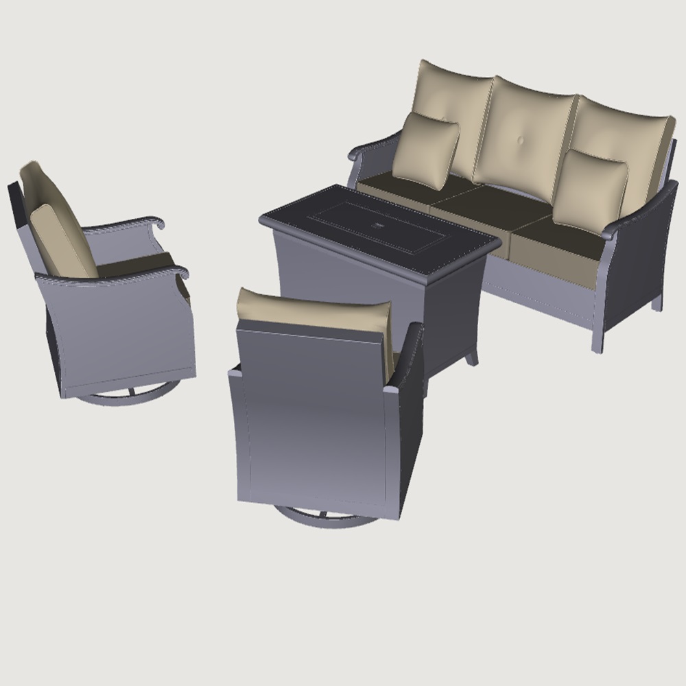 Hayes 4PC Wicker Fire