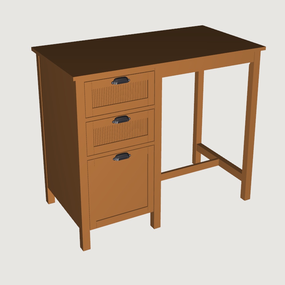 Reeded Glass Kitchen Island 48in