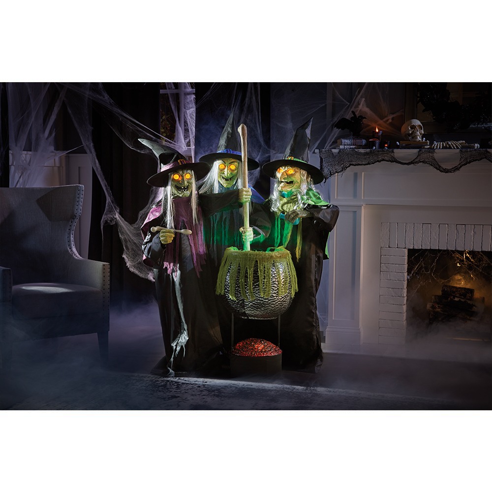 6 ft. Animated LED Cauldron Witches - 2020 version