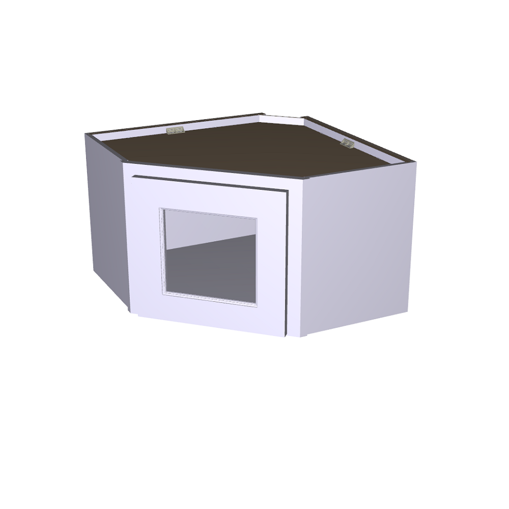 Single Glass Door Wall Corner Stacking Cabinet - 24