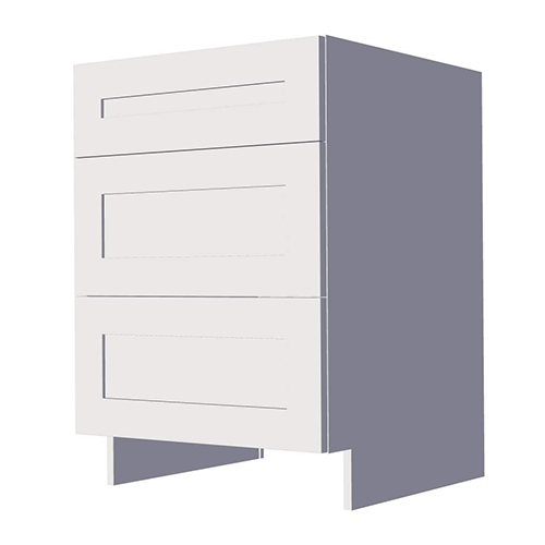 Frameless White Shaker Base Drawer Cabinet