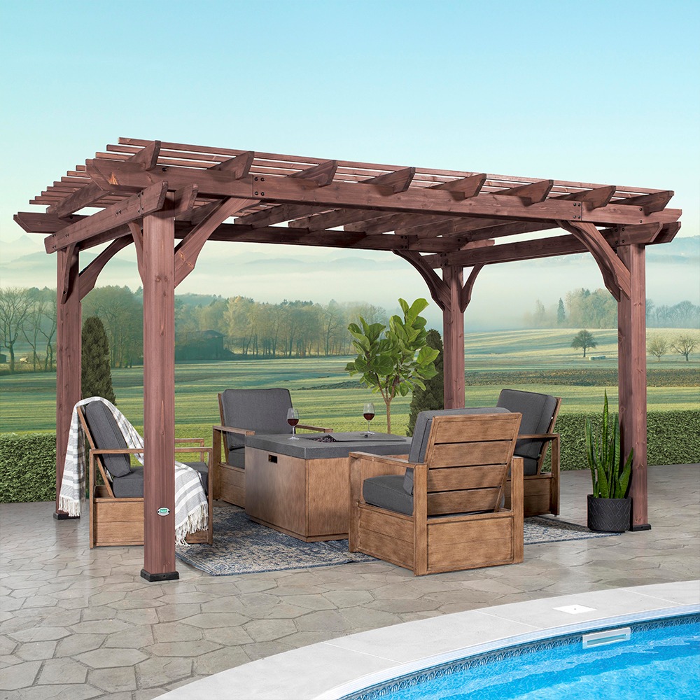 Somerville 10x14 Pergola - Walnut