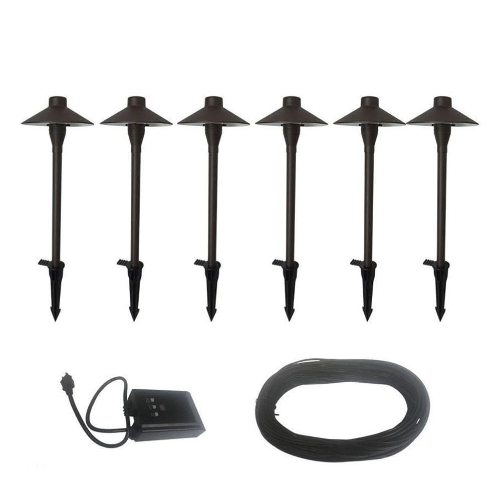 1.8-Watt Mediterranean Bronze-Metal Outdoor Integrated LED 3000K Landscape Path Light