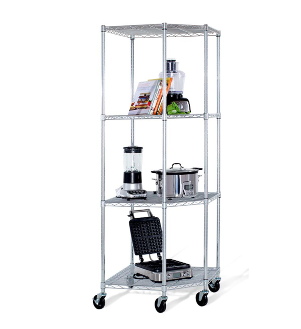Ecostorage 4-Tier NSF Corner Wire Shelving Rack