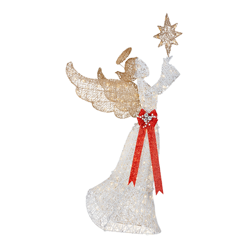 Polar Wishes 72 in. Life Size Christmas Angel Yard Decoration with LED Lights