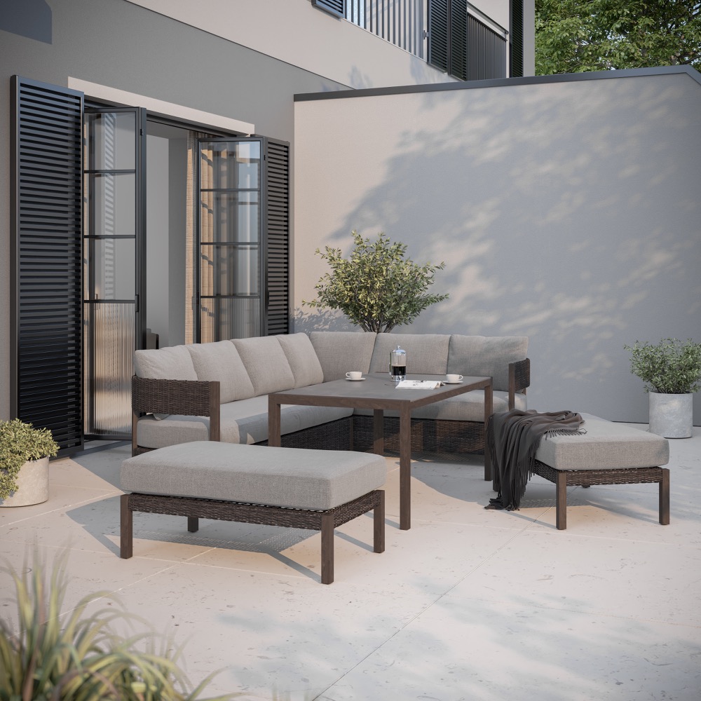 Harrisview 5pc Steel Wicker Set