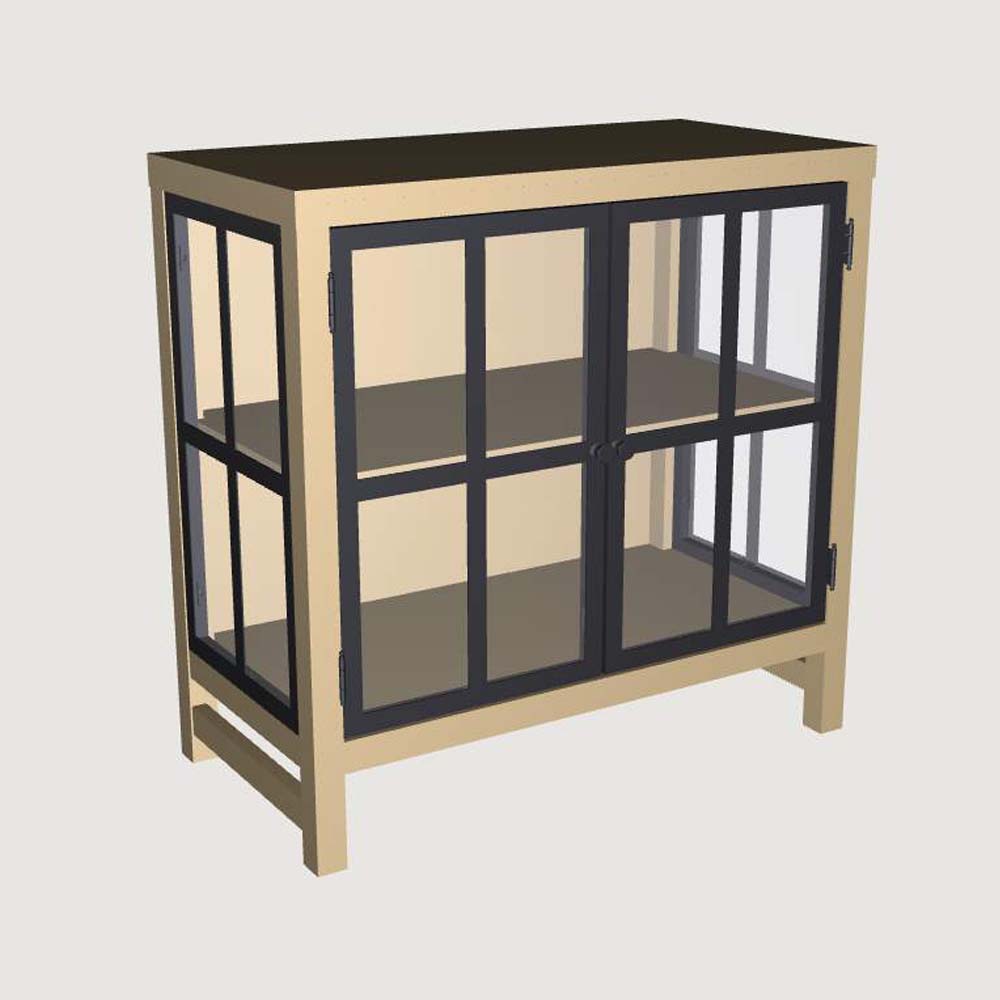 Bountiful Wood & Glass 2 Door Cabinet