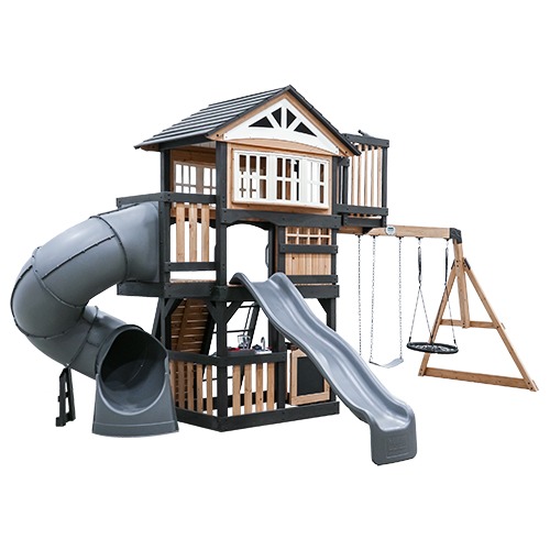 Magnolia Falls Swing Set with Tube Slide