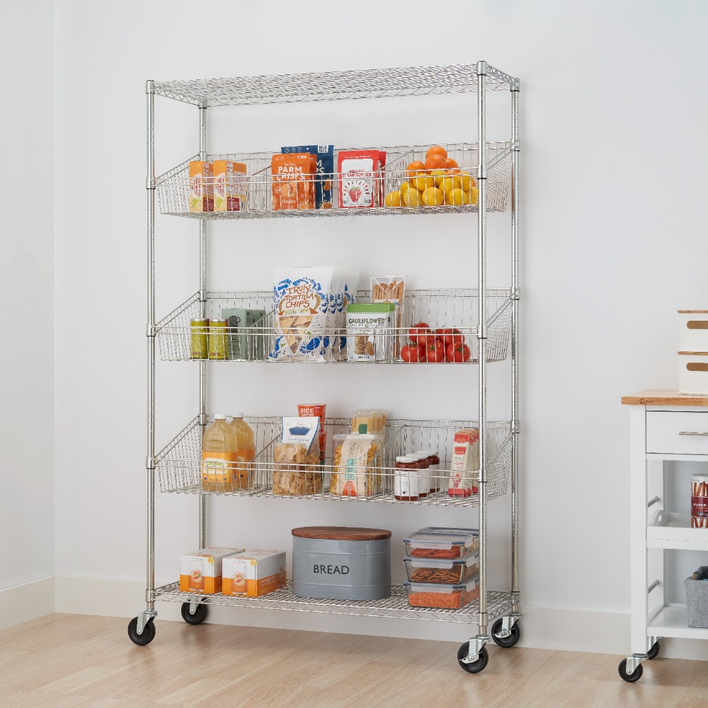 TRINITY 5-Tier NSF Wire Shelving w/ Baskets & Dividers