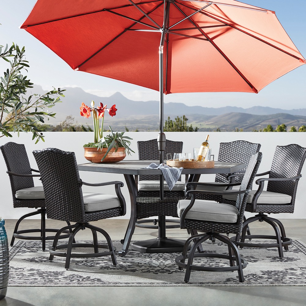 Agio Heritage Balcony 7-Piece Patio Dining Set- Hexagon