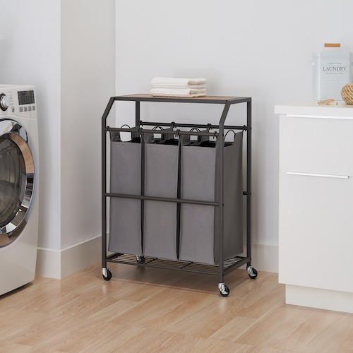 Trinity Laundry Cart With Flip-up Top
