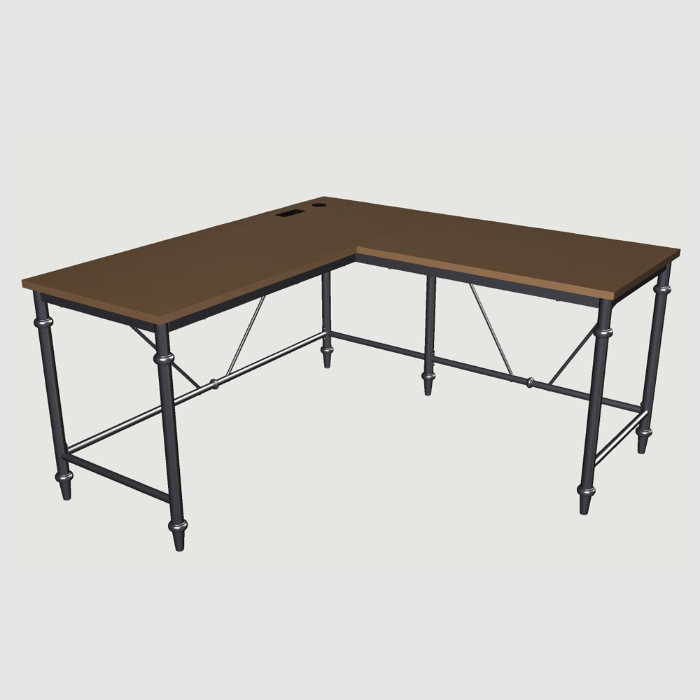 Breslyn L Desk with Powerstrip