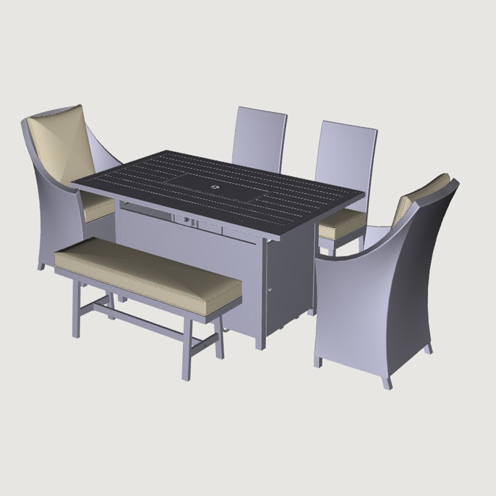 Spring Valley 6PC Rectangle w Fire