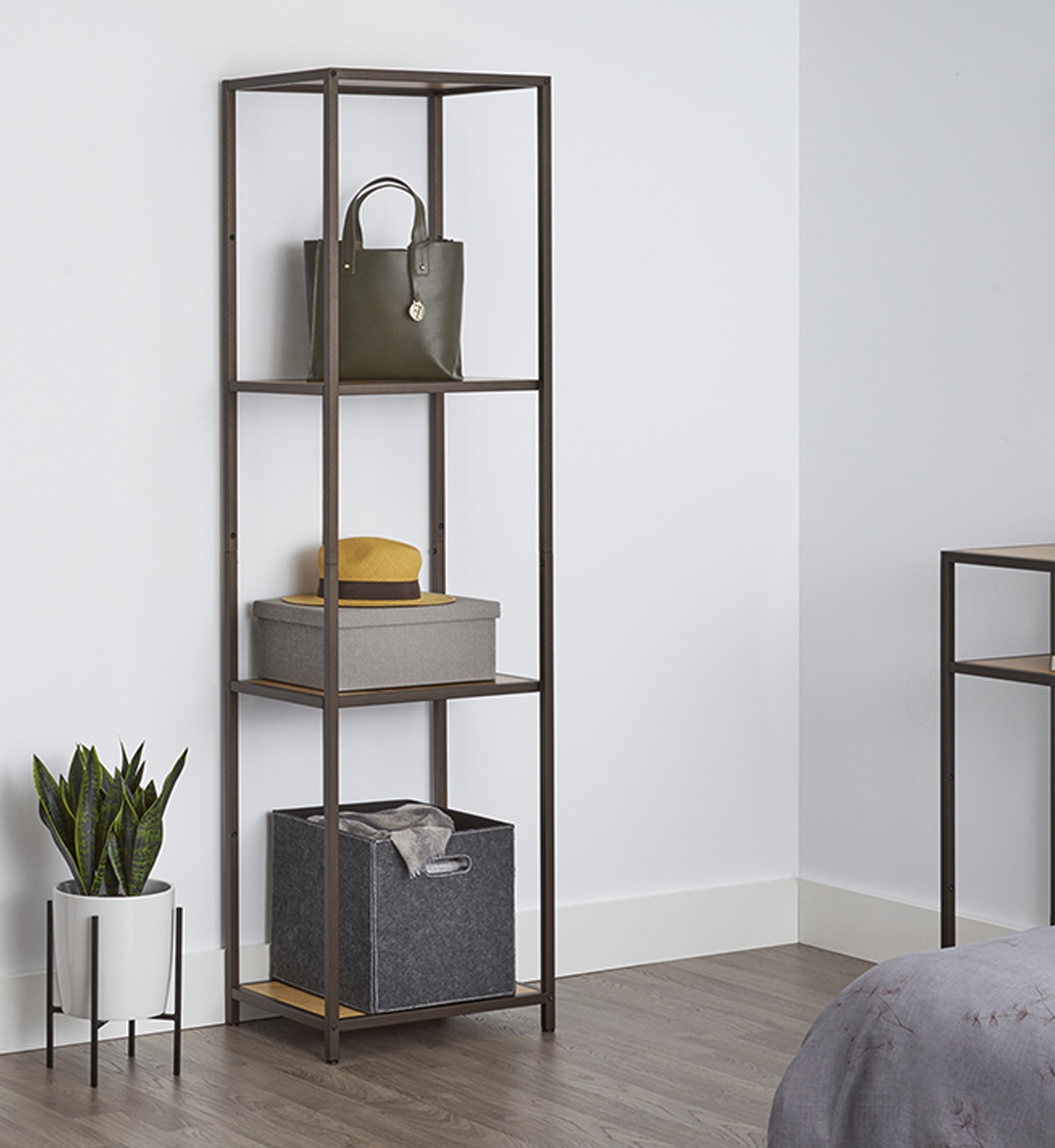 Wood + Metal 4-Tier Rack