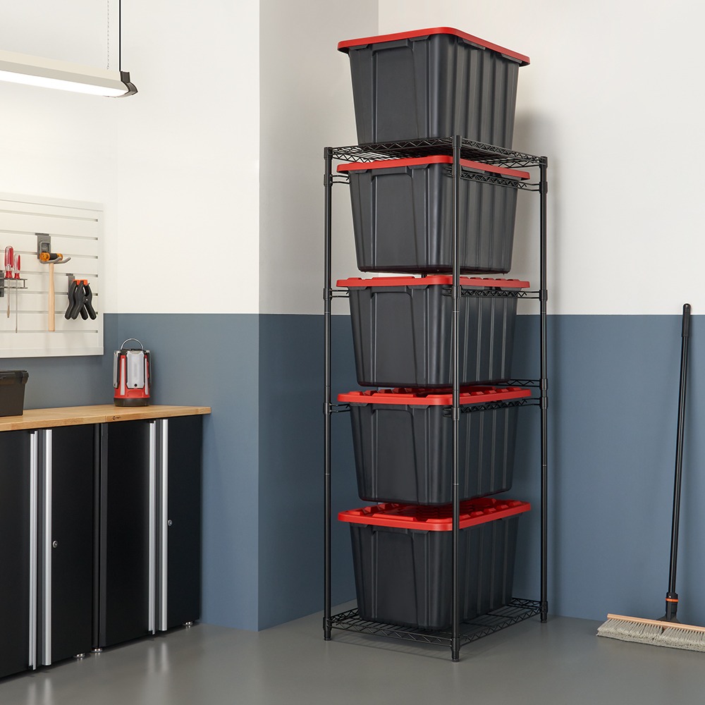 TRINITY Storage Bin Rack, 5 Tote Capacity