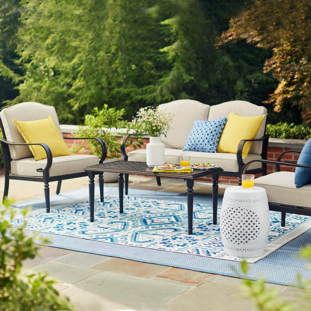 Laurel Oaks 4-Piece Brown Steel Outdoor Patio Conversation Seating Set