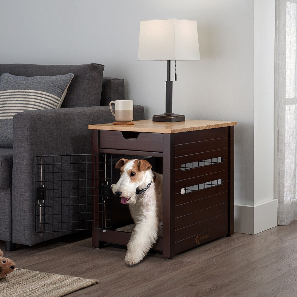 RENEW Hide + Seek Dog Crate And End Table