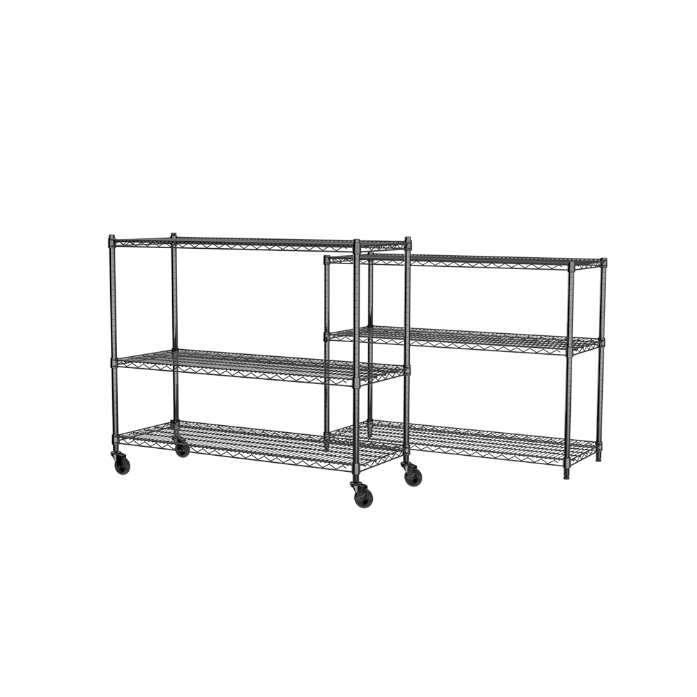 2 3-Tier NSF Wire Shelving Rack w/Wheels