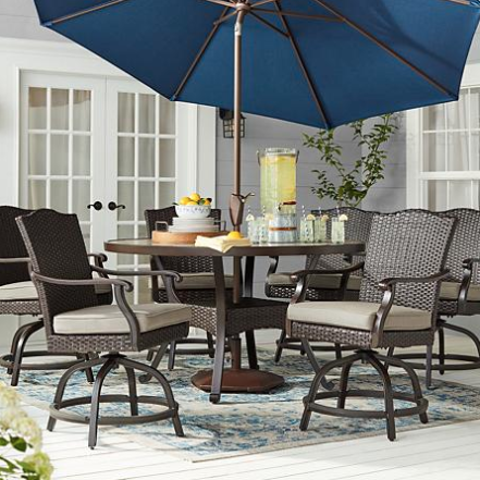 Agio Heritage Balcony 7-Piece Patio Dining Set- Round