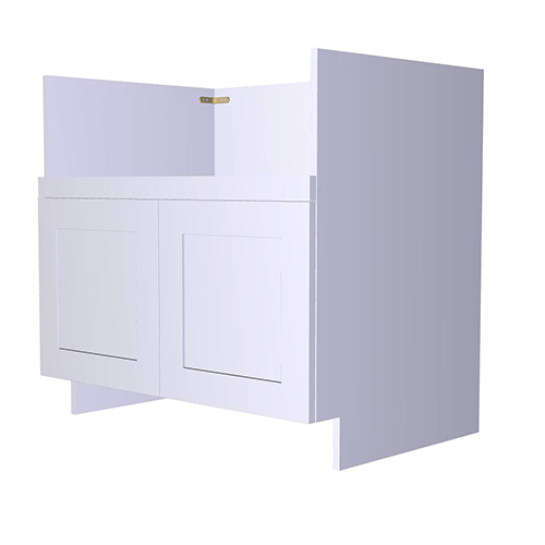 Frameless White Shaker Double door Farm Sink Base Cabinet